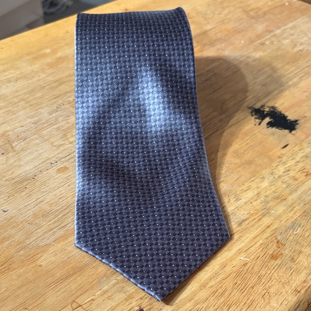 Spinelli Italian Silk Tie Blue print 1980s